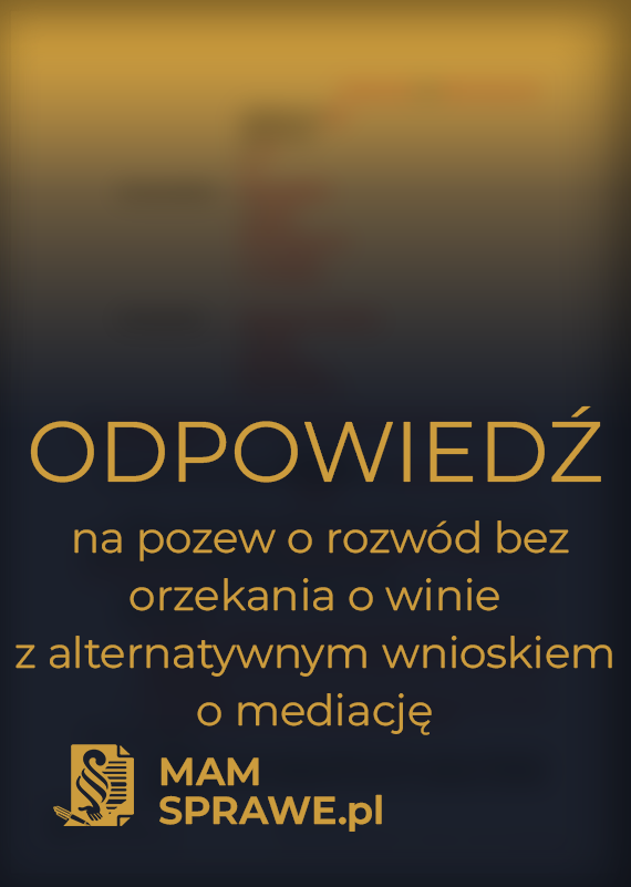 odpowiedź na pozew o rozwód bez orzekania o winie wniosek o mediację